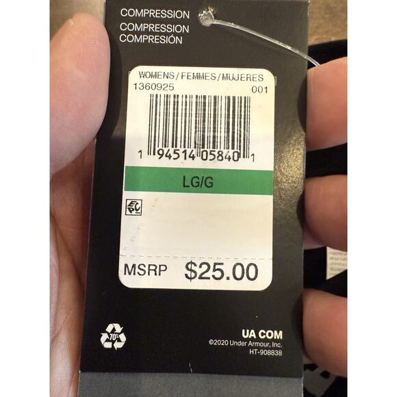 Under Armour Womens Black Compression Heat Gear Shorts Size L NWT NEW $25 - Picture 5 of 10